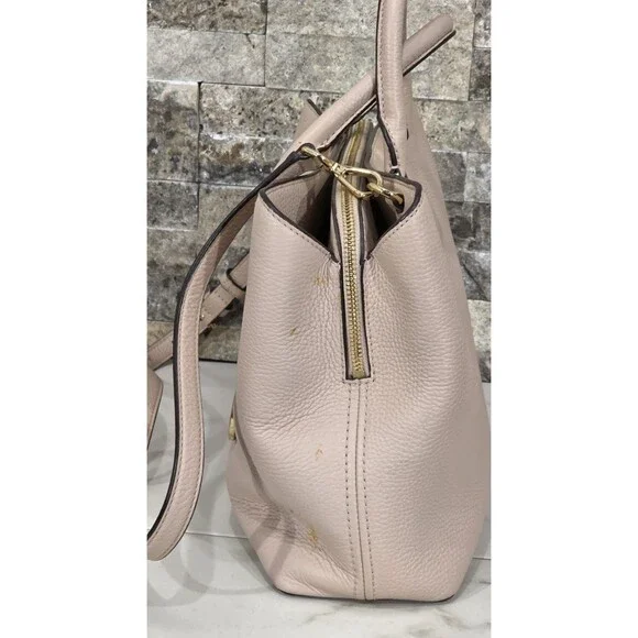 Michael Kors Camille Leather Satchel Crossbody Soft Pink Large Classic Purse - Picture 5 of 16